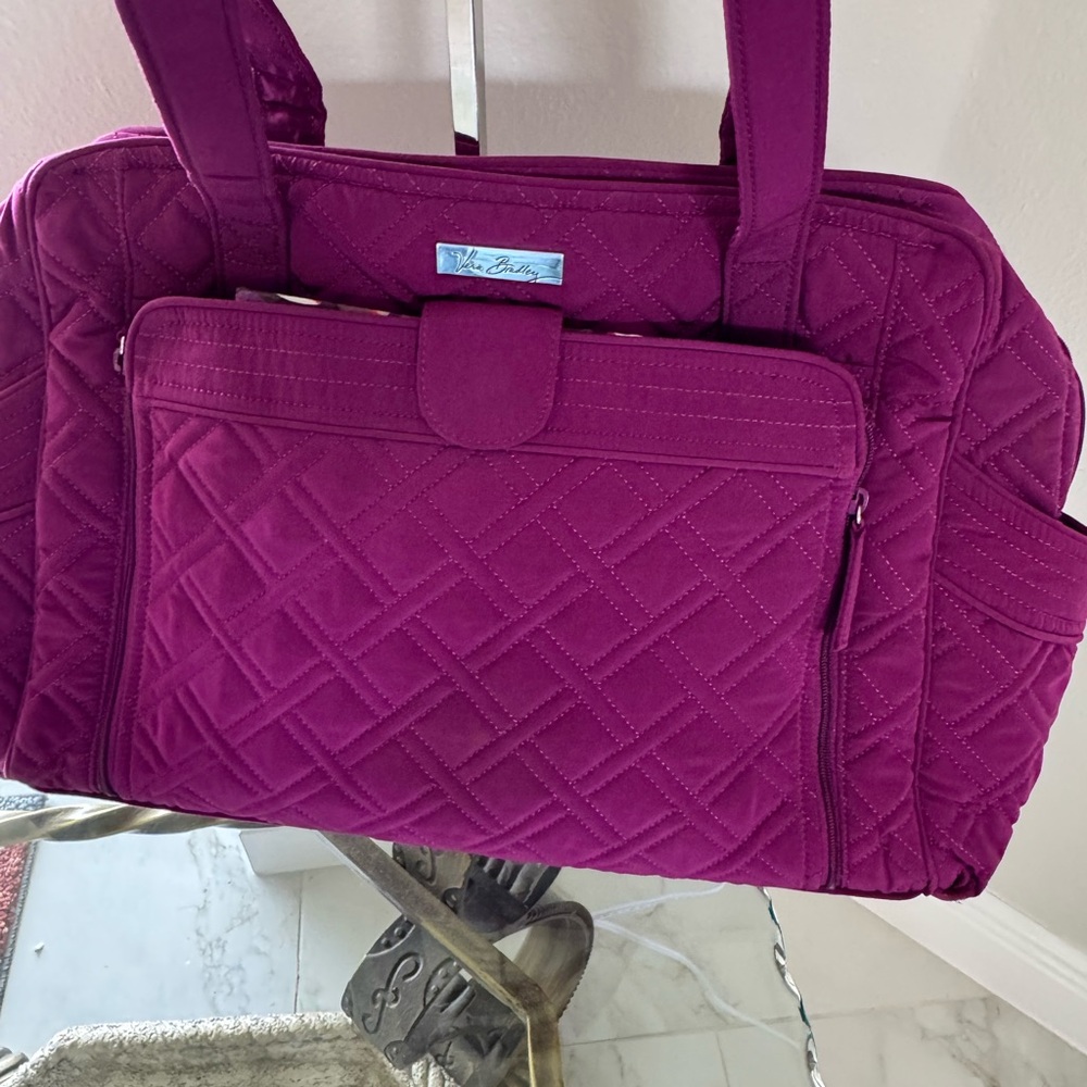 VERA BRADLEY Purple Quilted Stroll Around Baby Bag